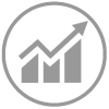 bar chart with arrow up